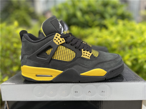 Air Jordan 4 Thunder Black Yellow_ Thor color matching_ the goods number 308497-008_ full code shipment 40.5 --- 47.5-02feeb84